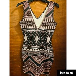 Deep V tank top dress w/ cutout detailing
